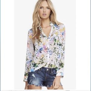 Express The Portofino shirt, XS transparent floral
